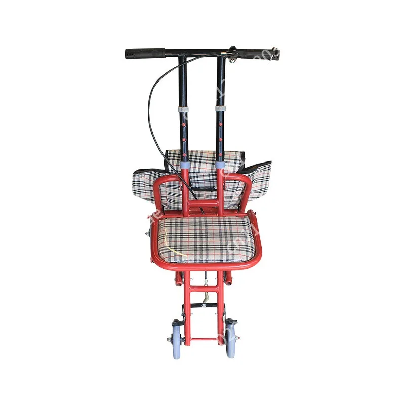Folding elderly scooter trolley shopping cart can be pushed and sat on shopping brakes