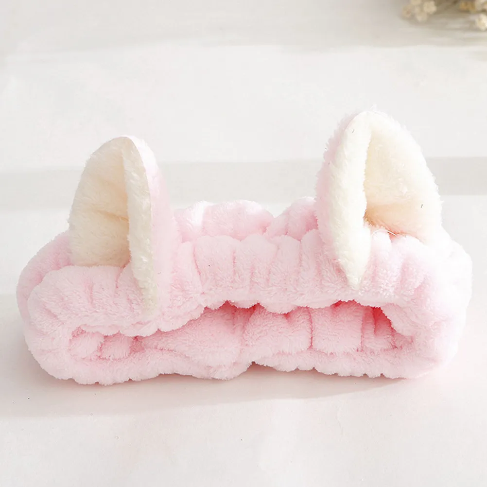 

3Pcs Cat Ear Elastic Cotton Headbands Comfortable Soft Makeup Hair Bands Facial Hair Accessories for Washing