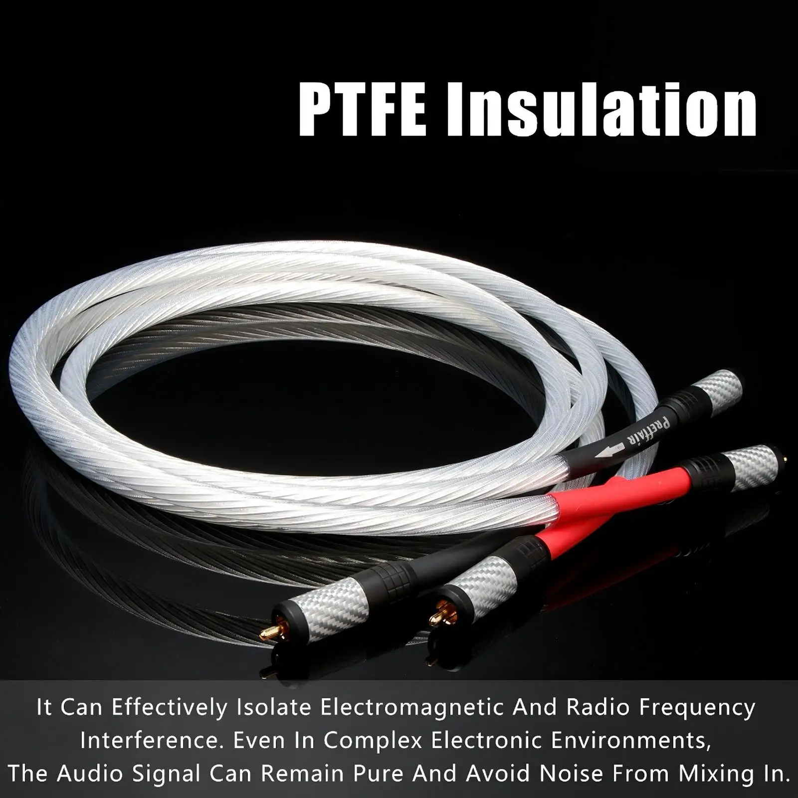 

HiFi OCC Copper RCA Cable Interconnects RCA Audio Cable with Carbon Fiber Plug for Amplifier CD Player