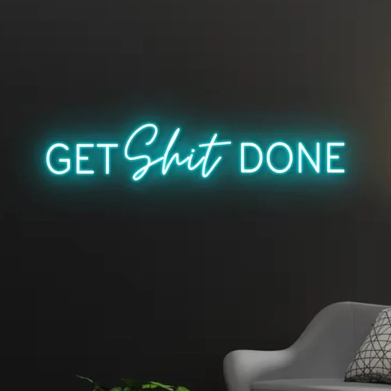 Get Shit Done Neon Sign，art Room Neon Light,custom Led Sign for Room Decor Bar Party Night Lighting Decoration