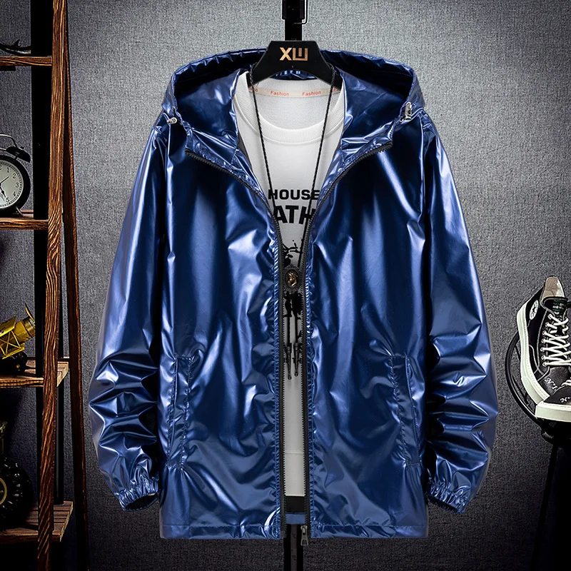 Shiny New Spring and Autumn Men's Casual Thin Hooded Jacket