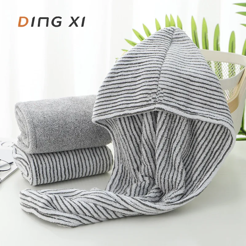bamboo charcoal fiber bath towel three-piece combination  striped European and American beach towels thickened water absorption