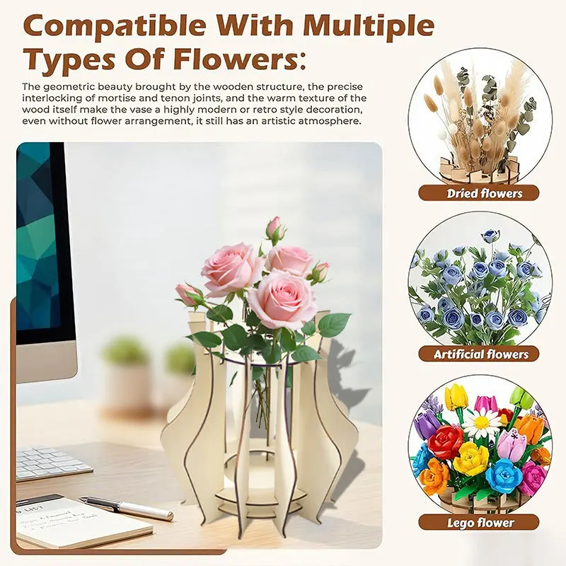 Деревянная ваза-пазл для букет – обзор и цена Florist Supply Vases