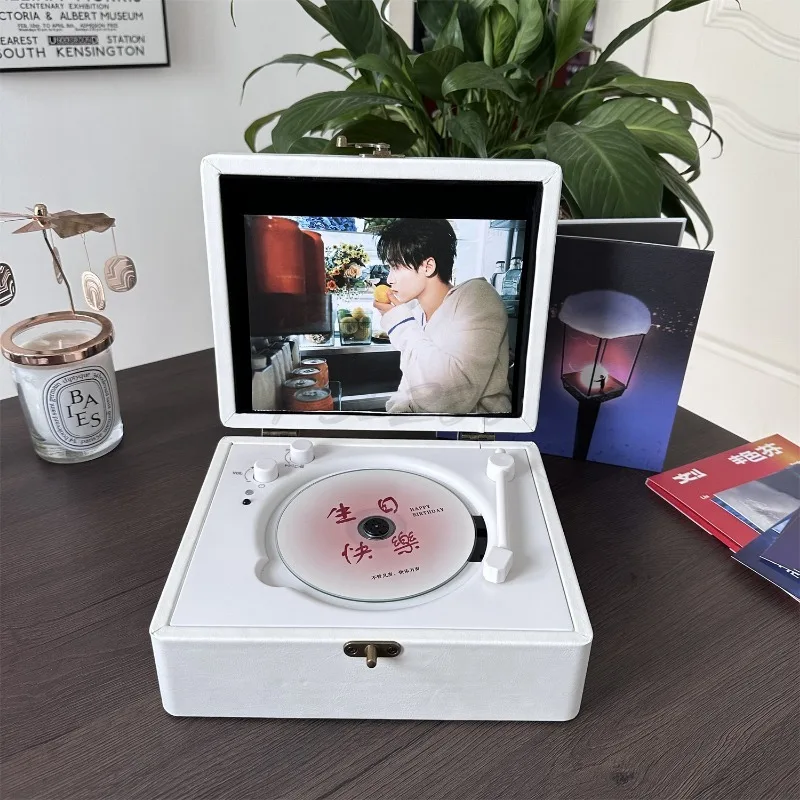 HouseholdCD Player Celebrity Album CD Disc with Speaker Retro Bluetooth Speaker Portable Birthday Gift