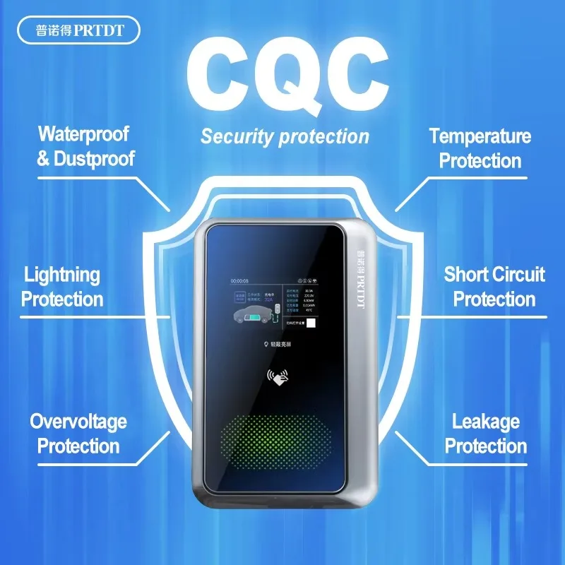 PRTDT OEM ODM voiture électrique solaire EV chargeur Type 2 AC boîte murale maison EV Station de recharge avec affichage