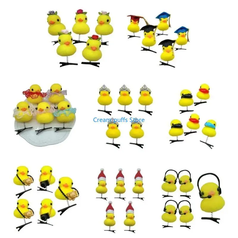 50LE Imitation Duck Hair Clip Lovely Duckling with Sunglasses Side Clip for Girl
