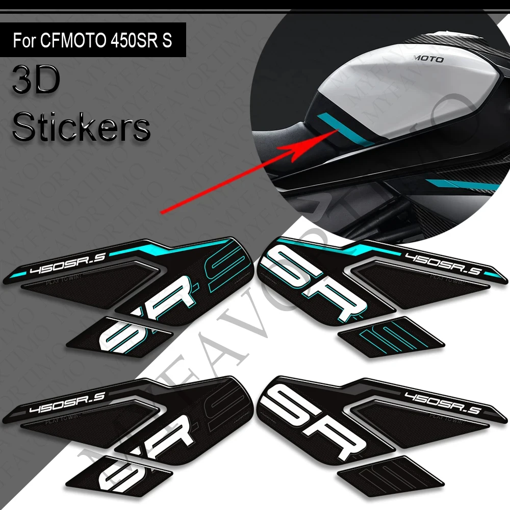 Motorfiets Voor CFMOTO 450SR S450 SR 450SRS 2023 2024 2025 Tank Pad Side Grips Gas Stookolie Knie Protector 3D stickers Decals