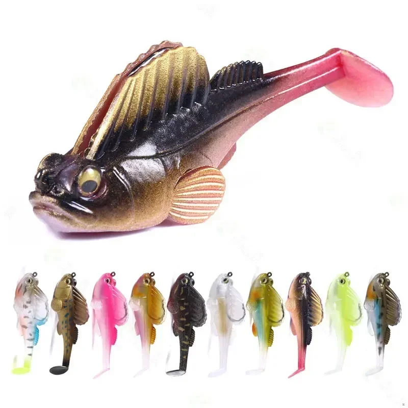 1pcs/5pcs Silicone Dark Sleeper Wobbler Fishing Lure 7g 14g Sinking Soft Lure Jig hook Swimbaits Bass Shad for Perch Tackle