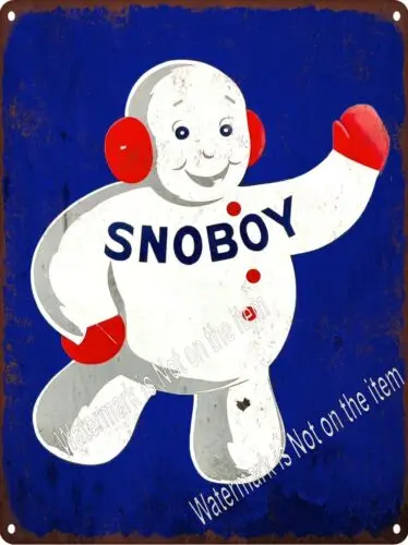 Snoboy Grocery Fruit Vegetable Snow Boy Metal Sign 9x12