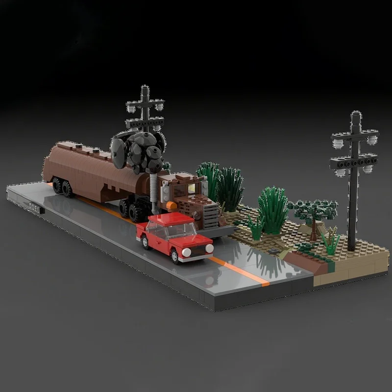 733 قطعة MOC مبارزة الفيلم ستيفن سبيلبرغ Carsed نموذج اللبنات لعبة الهندسة المعمارية تجميع لتقوم بها بنفسك الطوب هدايا عيد الميلاد للأطفال