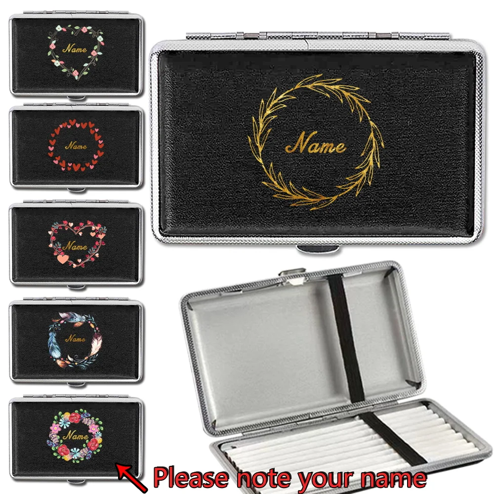 

Customized Name PU Cigarette Case Portable Cigar Organizer Box Tobacco Storage Cover Moisture Proof Travel Smoking Accessories