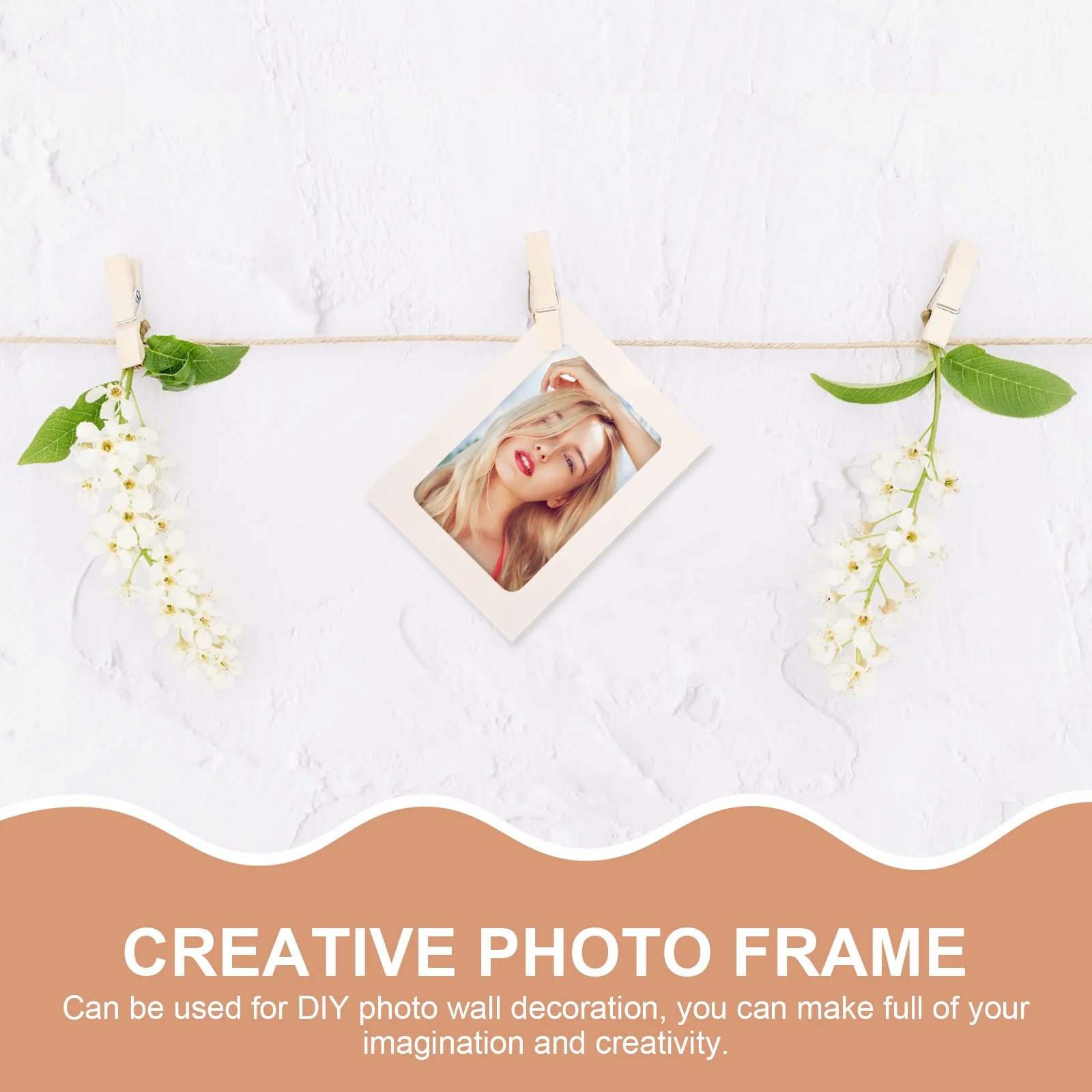 20 Pcs Combination Paper Frame With Clips Cardboard Sheet Jam DIY Cardboard Gallery Paper Peg Easel White Photo Frame Hanging