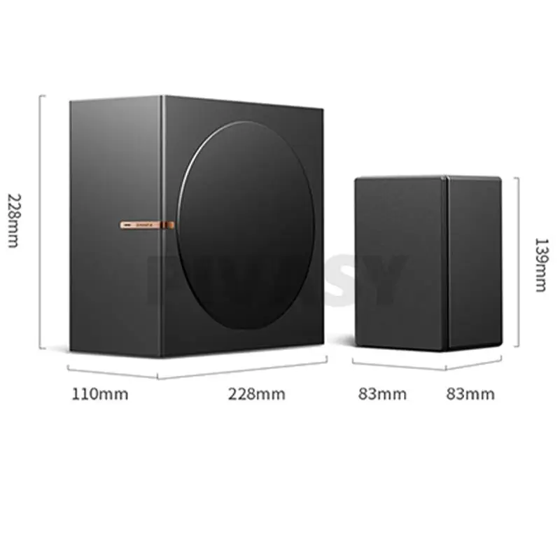 8-дюймовый деревянный бас-динамик высокой мощности, полнодиапазонный сабвуфер, Bluetooth-динамик 2,1, активный динамик для домашнего компьютера, ТВ, настольный набор