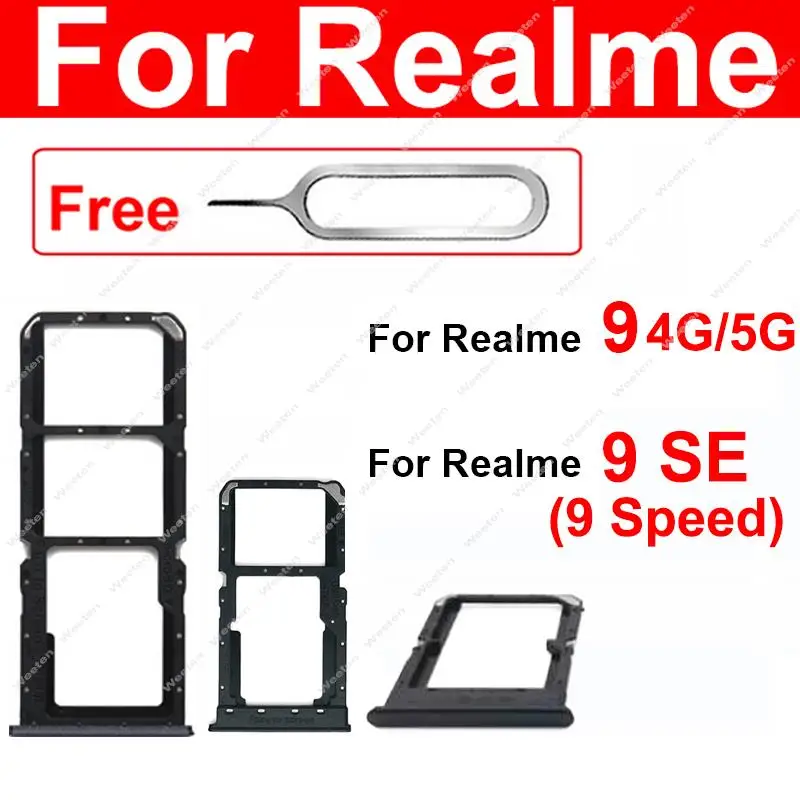 Oppo için Realme 9 4G 5G 9 hız/9SE 5G Sim kart tepsi çift SIM kart yuvası tutucu kart adaptörü yedek parçalar