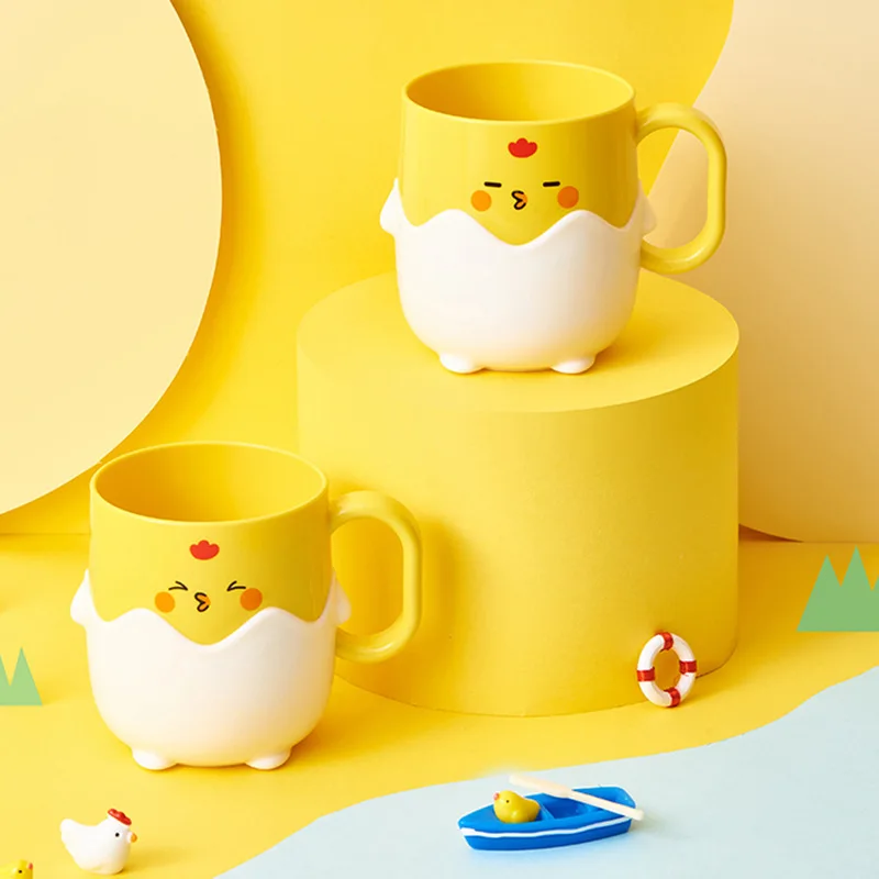 New Cartoon Cute Chick Mouthwash Cup Children Household Drinking Cup Mouthwash Cups Thickened And Drop-resistant Mouthwash Cup