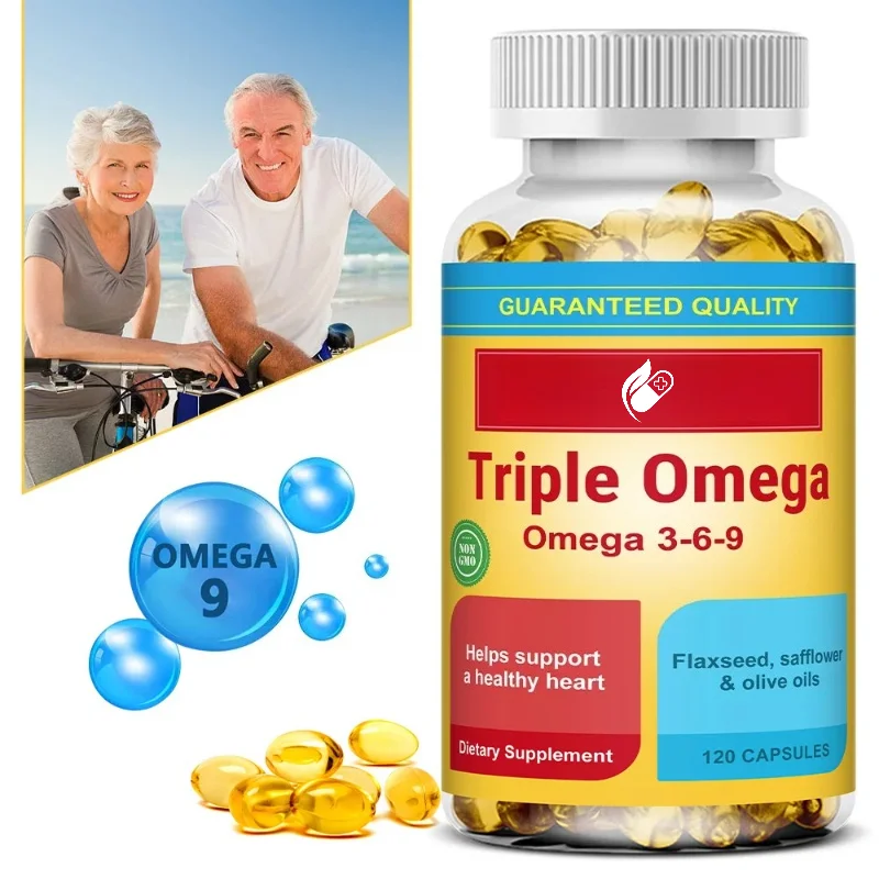 Omega 3-6-9 Capsules - Fish Oil & Plant-Based DHA Blend, Heart Brain Eye Immune Enhances Concentration Memory Support, Non-GMO