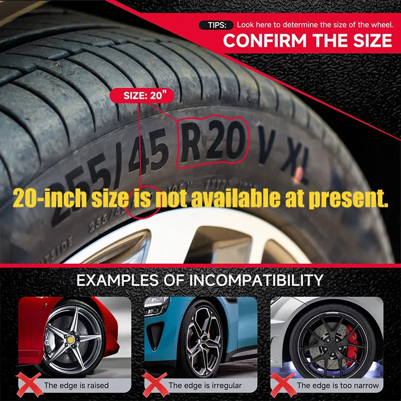 19 Inch Car Wheel Rim Protector Decor Ring, Anti-Curb Rash Anti-Scratch Rim Edge Guard, Only for Smooth Moderate-Width Rims