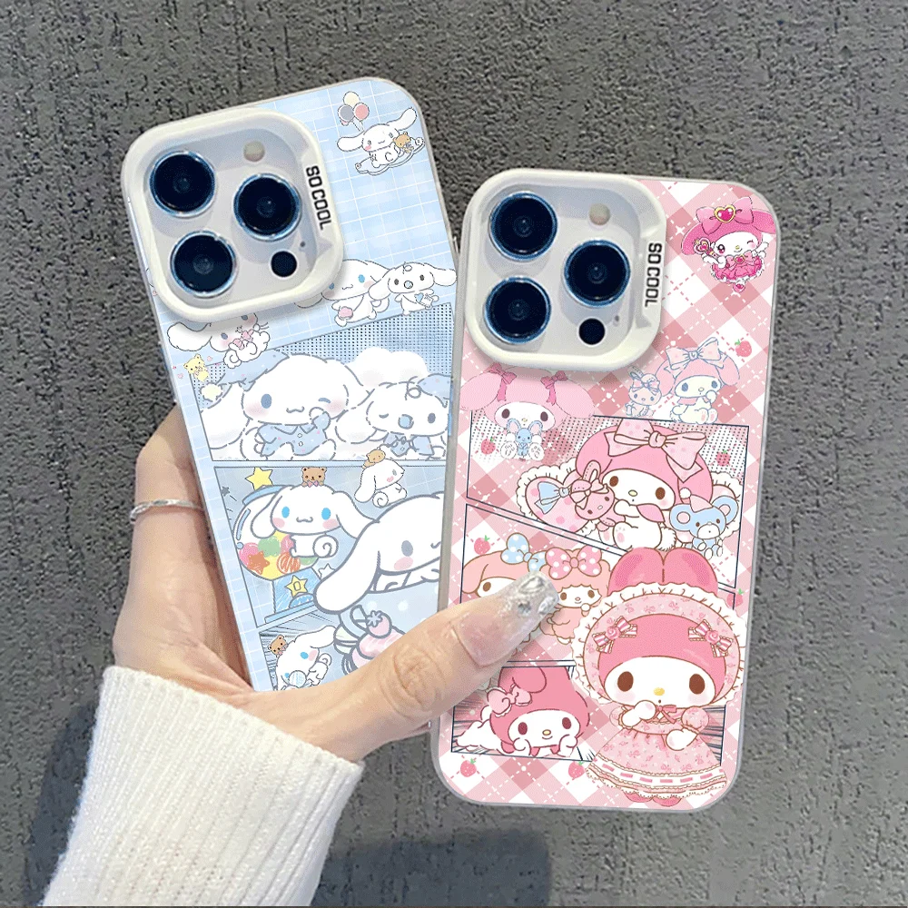 

Kawaii Hard Cover Pink Melody Cinnamoroll Phone Case For iPhone 17 16 15 14 13 12 11 17 Pro Max Air XSMax XS XR X Mini 7 8 Plus