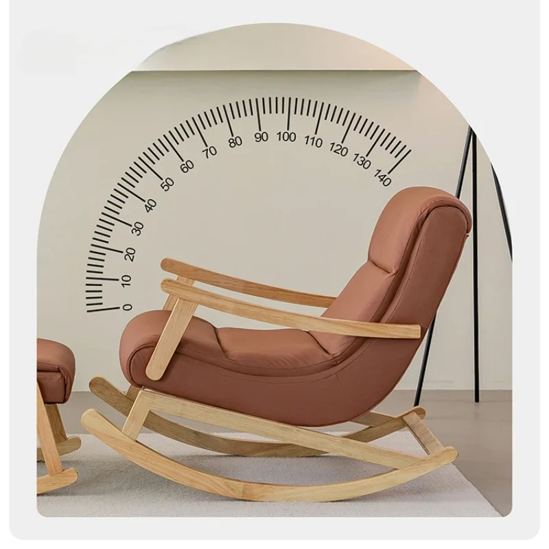 

Balcony solid wood rocking chair recliner leisure lazy sofa