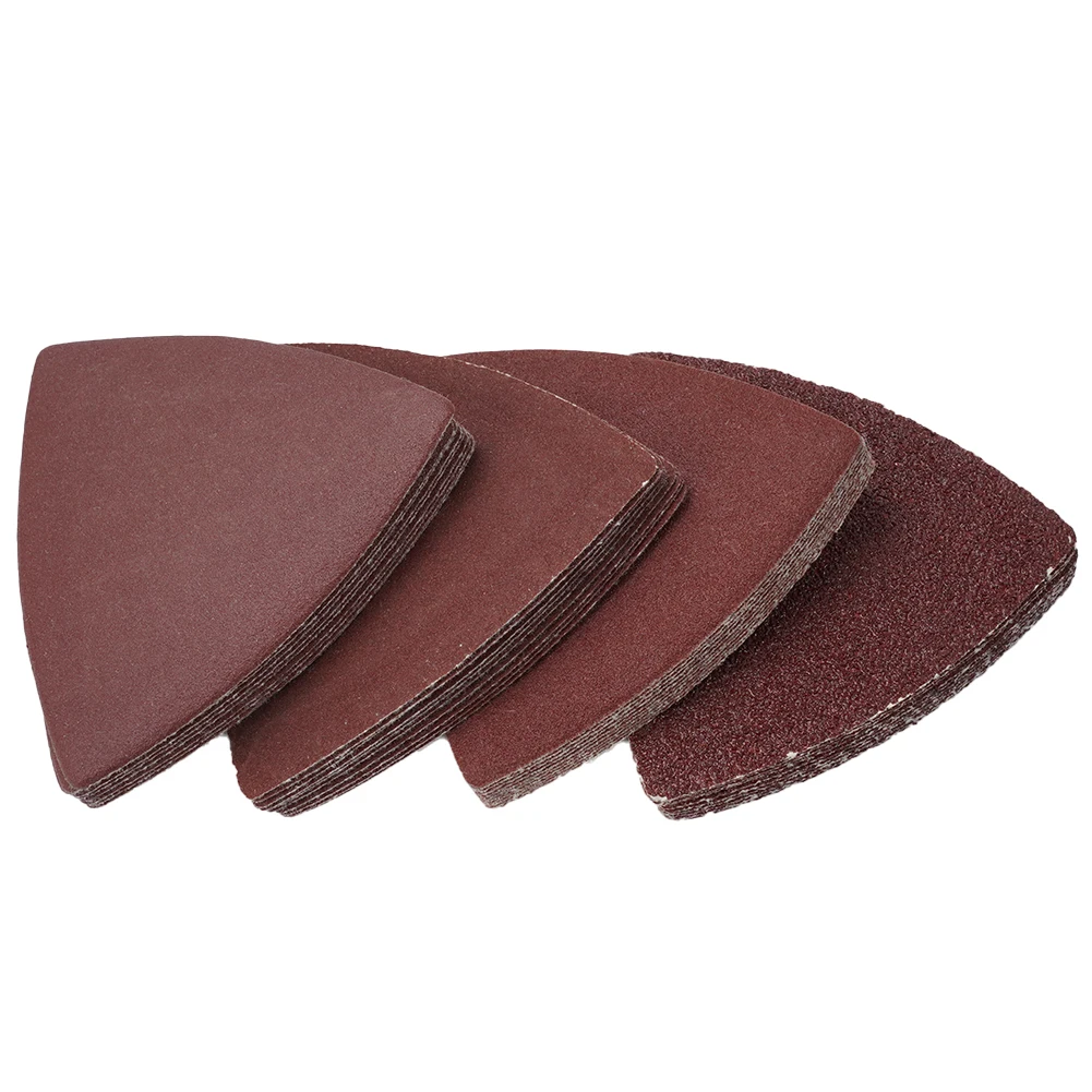 40 pz 80mm Triangolo Carta Vetrata Misura 3-1/8 Pollici Triangolo Oscillante Levigatura Pad Multi Strumento Carta Abrasiva Per Smerigliatura Del Legno Polishi