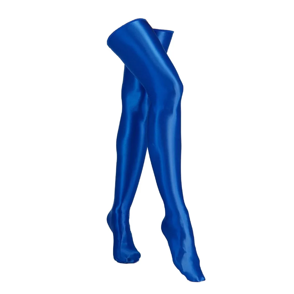 Fashion Elastic Women Smooth Oil Glossy Socks Thigh High Long Overknee Knee Length Garters Casual Oil Socks Pole Dance Cosplay