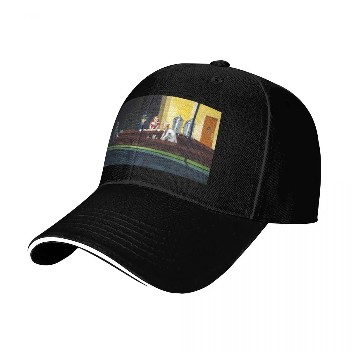 Nighthawks Edward Hopper Poster or Poster Print on Canvas Baseball Cap Men Women Casual Summer Sport Sun Cap