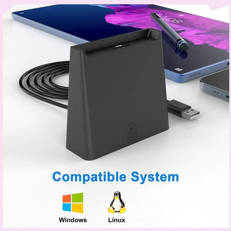 B24B USB Smart Card Reader ISO7816 Chip For Bank Card ID Card Class A, Class B And Class C (5V, 3V And 1.8V) Smart Cards