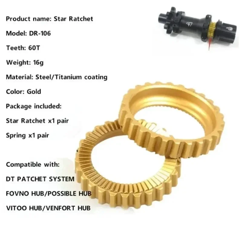 A Set Bicycle Hub Star 60T Bike Service Kit Ratchet for DT Swiss Patchet System Freehub Repair Tool Bike Accessories