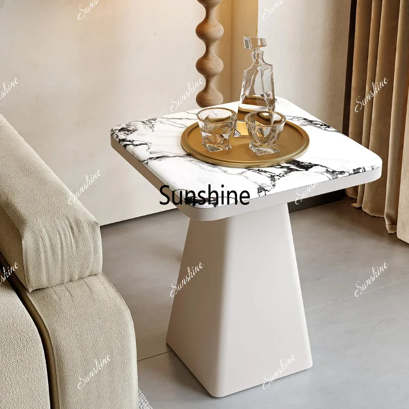 Modern living room side table light luxury high-end square coffee table sofa side cabinet