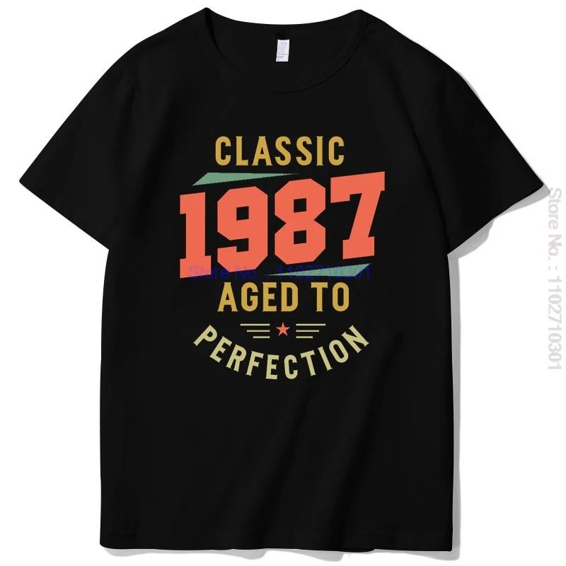 Born In 1987 Gift t-shirt Summer New Shirts And T-Shirts Graphic T Shirts Mens Print T Shirt Big Size Short Sleeve T Shirt