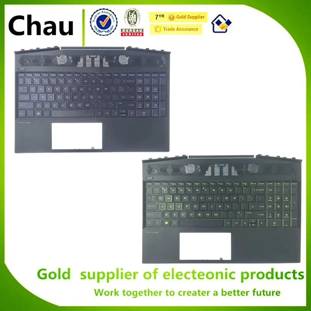 

Chau Pavilion 15-DK 15T-DK 15-DK0134TX TPN-C141 Upper Case Palmrest Backlit Keyboard AP2K8000320 L57596-001 L57593-001