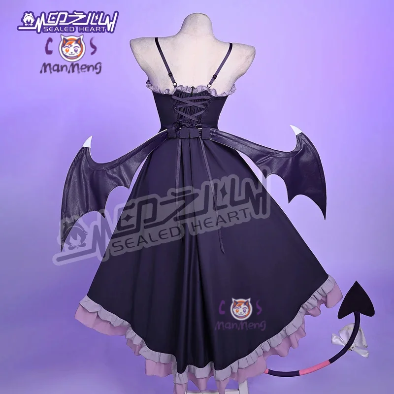 متلازمة إيقاع النفسي Yunyun تأثيري حلي المرأة الشيطان الصغير لعبة موحدة مع أجنحة الذيل الدعامة حفلة كرنفال الهالوين
