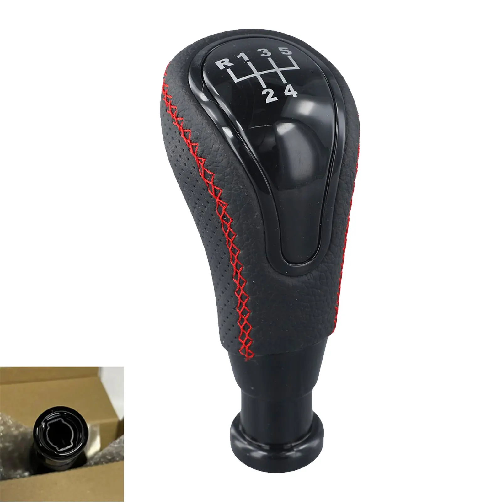 

5 Speed 1xLeather Gear Shift Knob Shifter Lever Auto Handball For Lada For Vesta Interior Decoration