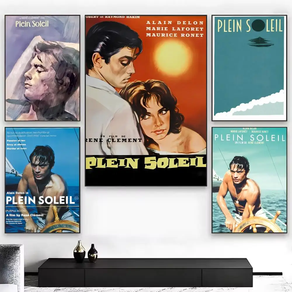 Classic Movie P-plein Soleil Poster Chic Aesthetic Self-Stick Wall Poster Bedroom & Dorm Room Decor