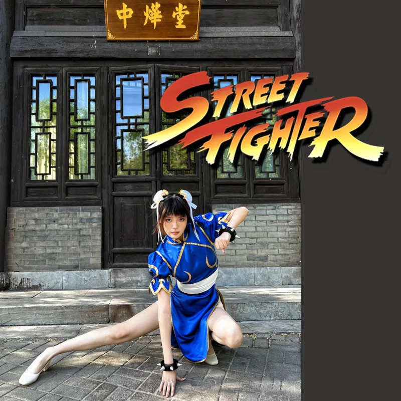 Street Fighter Chun Li Cosplay Cheongsam Chinese Qipao Halloween Costumes For Women Party Performance Game Clothing ACGN Show