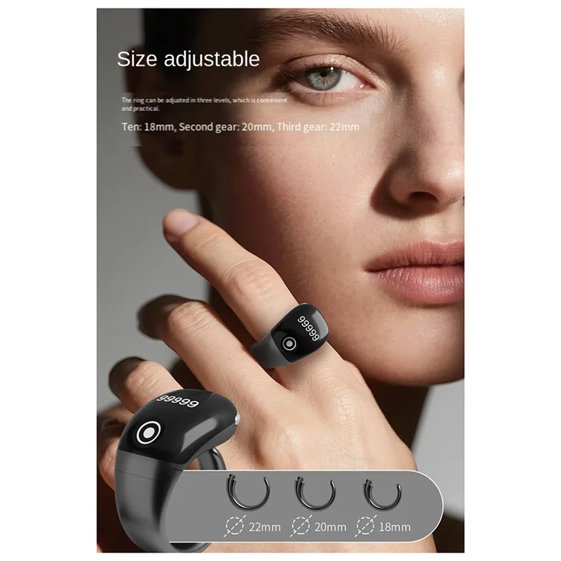 عداد الإصبع الإلكتروني A32T-S7pro مع شاشة OLED عداد حلقي من النوع C للتحكم في تطبيق بلوتوث 0-99999