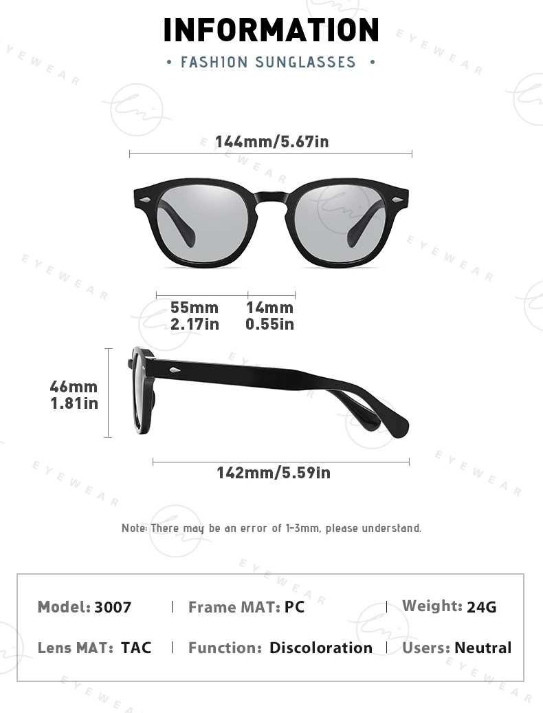 LM NEUE Mode Photochrome Sonnenbrille Frauen Männer Polarisierte Blau Brillen Drivign Outdoor UV Schutz Brillen gafas de sol mujer – Detail 12