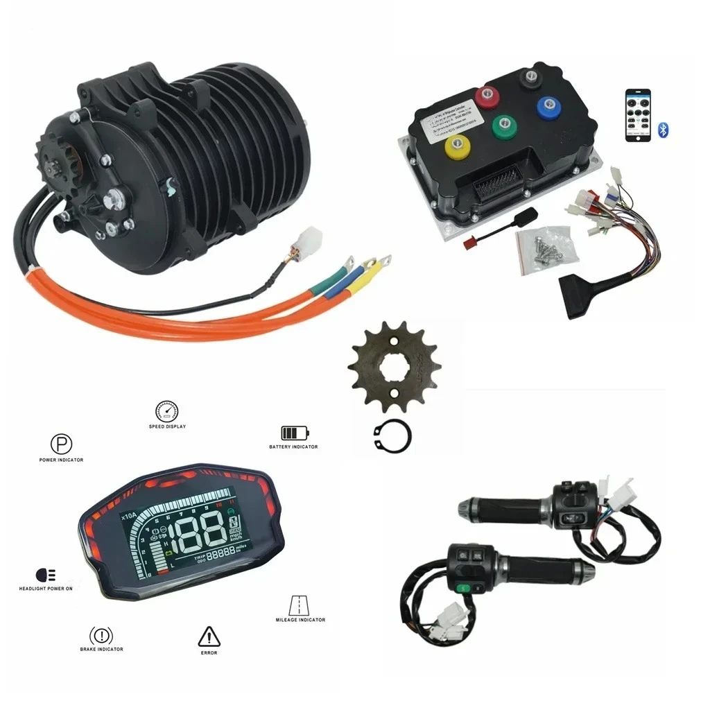 

2025 138 3000W 6000W Motor Max Continous 72V 100KPH V3 Mid Drive Motor With ND72360 controller