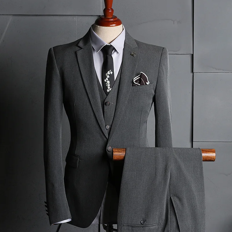 

080204 Men's casual suit business three-piece suit slim fit professional attire