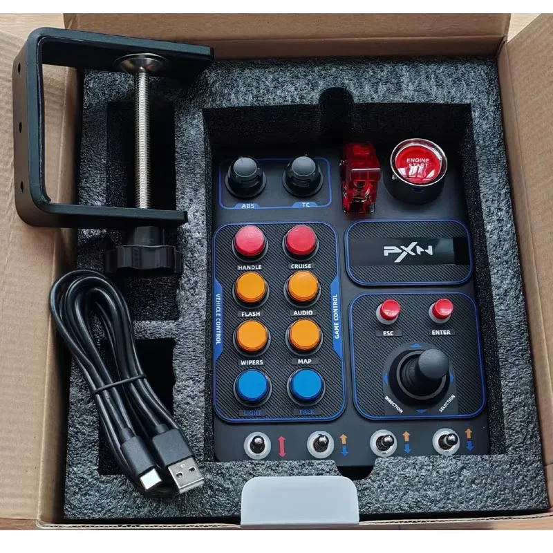 PXN CB1 Racing Simulator Zentrale Steuerbox Multifunktionale Schlüsselsteuerbox RGB Maßgeschneidertes EURO Truck Simulator Rennspiel ﻿