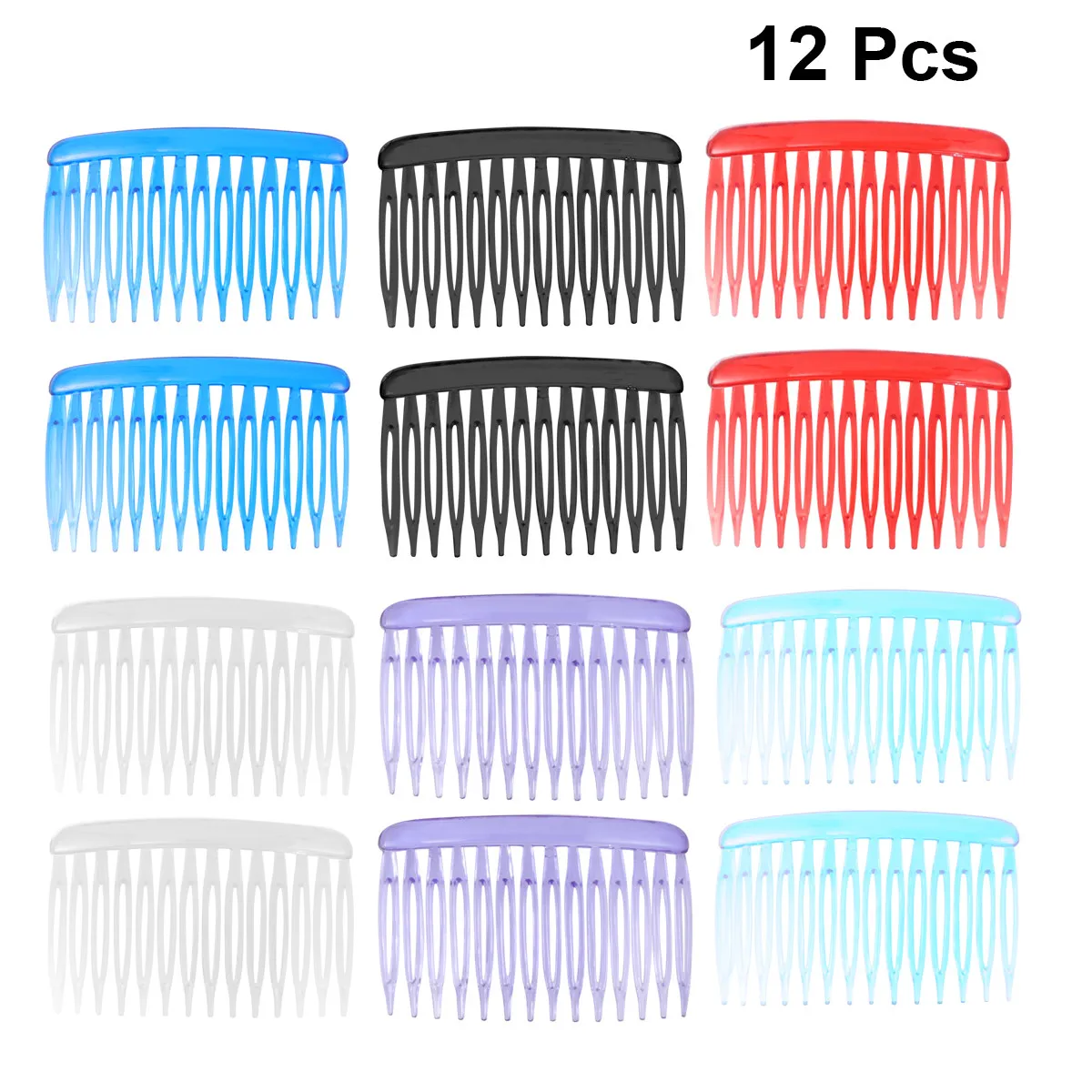 

12Pcs Wave Hair Combs Premium Plastic Side Hair Comb for Women Classic Straight Twisted Teeth Design Daily Wear Elegant