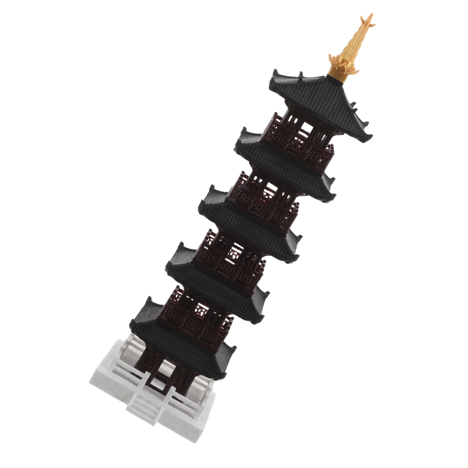 

Chinese Pagoda Sculpture Miniature 5-Tier Traditional Tower Decor for Bonsai Aquarium Terrarium Landscape Asian Garden