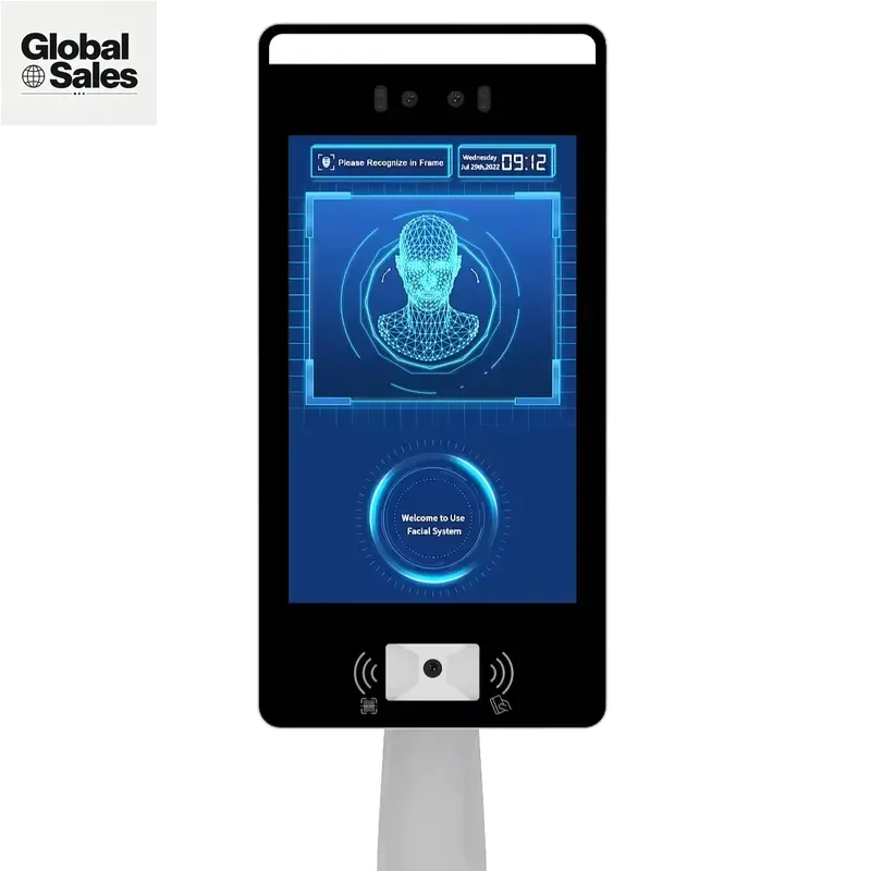 F6CS 8 Inch Biometric Fingerprint Attendance Machine Employee Stamp Clock with Reset Function No Monthly Fee for Small