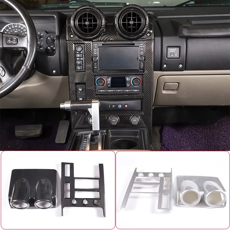 For Hummer H2 2003-2007 ABS Car Central Control Air Conditioning Volume CD Control Panel Decorative Stickers Car Accessories