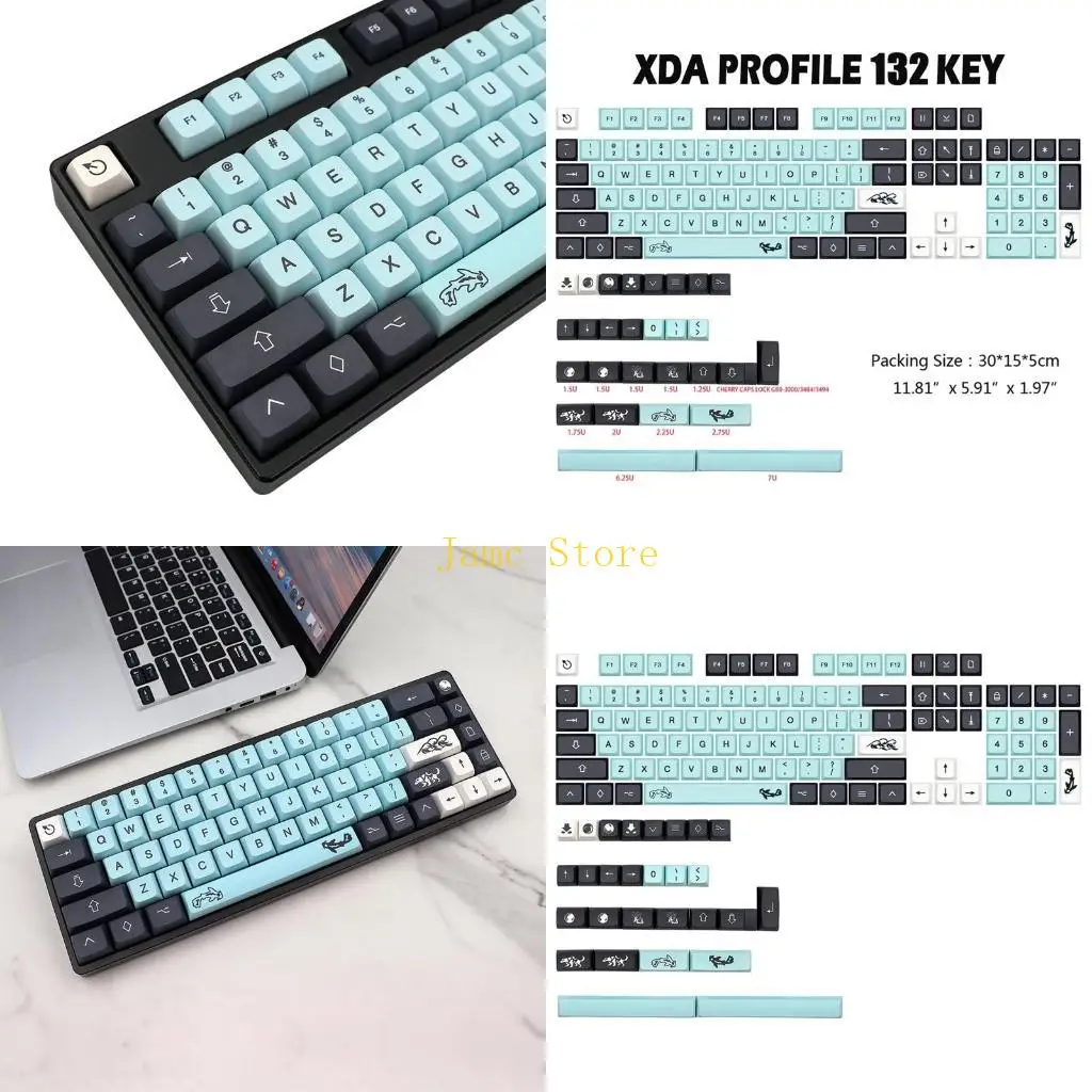 

LX0B 132 Keys Mizu Keycaps PBT XDA Keycap For DZ60/RK61/64/gk61/68/75/84/980/104 Mechanical Keyboard DYE SUB Keycap DIY Set