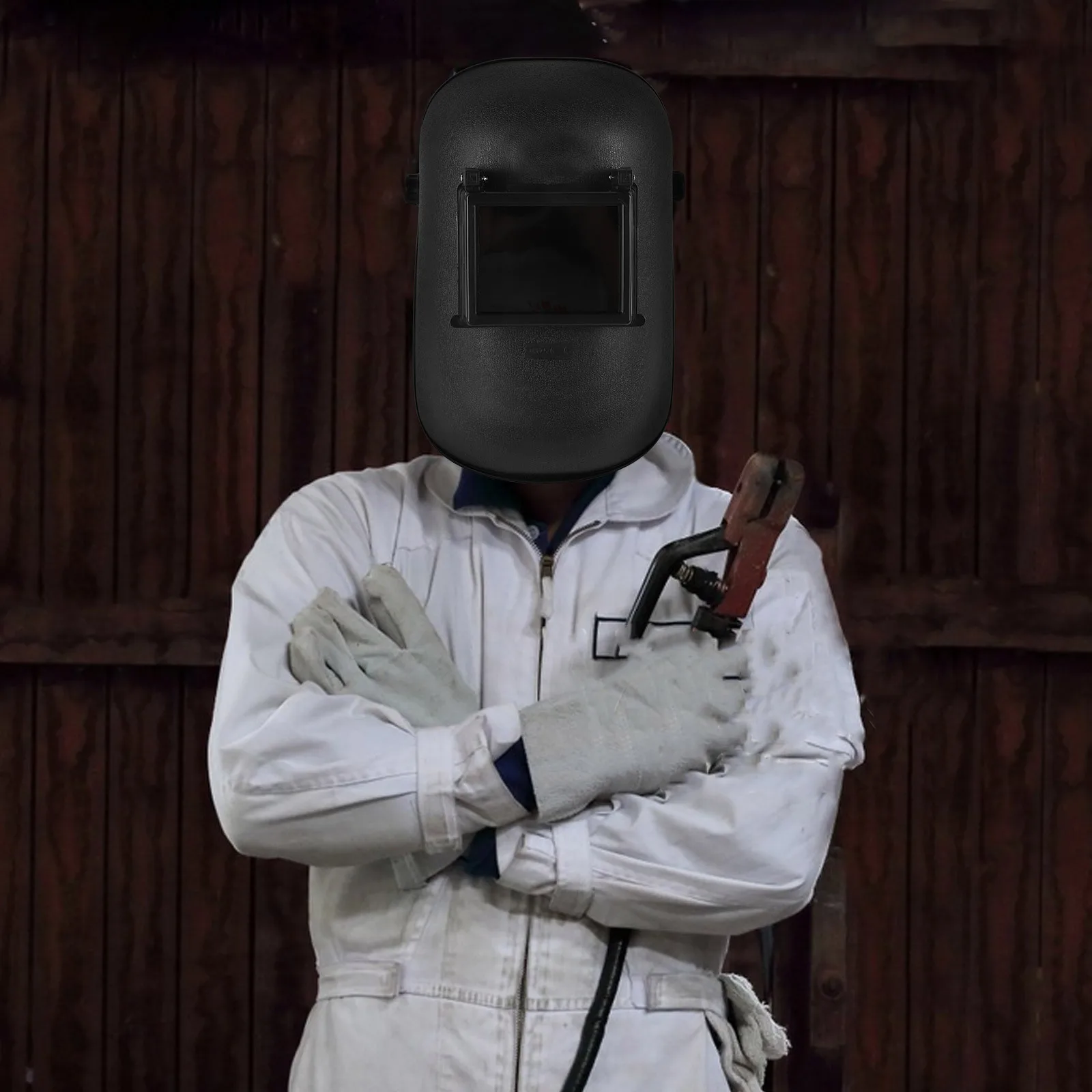 قناع لحام كهربائي، غطاء لحام بلاستيكي، معدات أمان خفيفة الوزن وقابلة للتعديل لدرع حماية العين