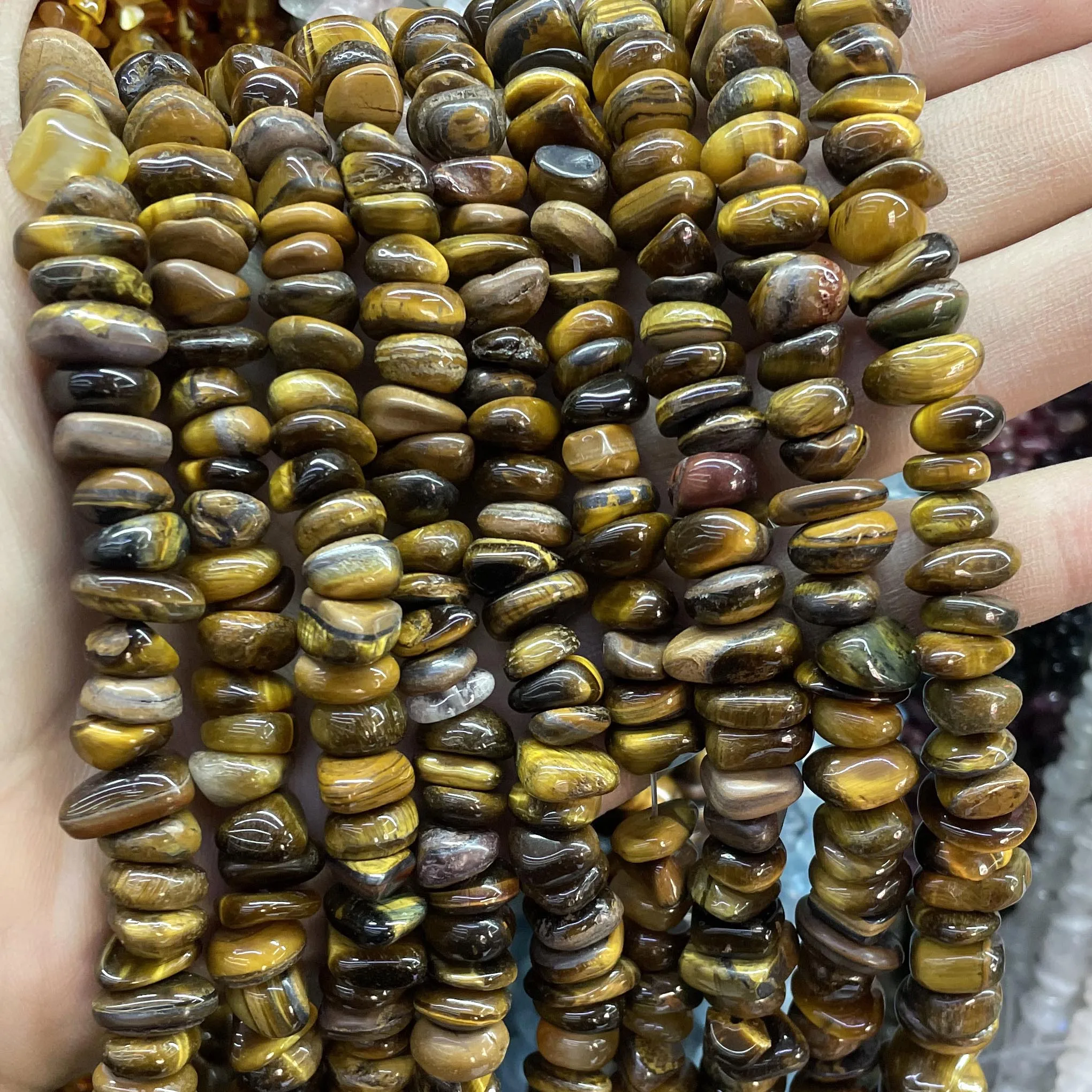 الحجر الطبيعي 8-12 مللي متر غير النظامية الملونة التورمالين فضفاض خزر عازل لصنع المجوهرات سحر سوار ذاتي الصنع إكسسوارات عقد #6