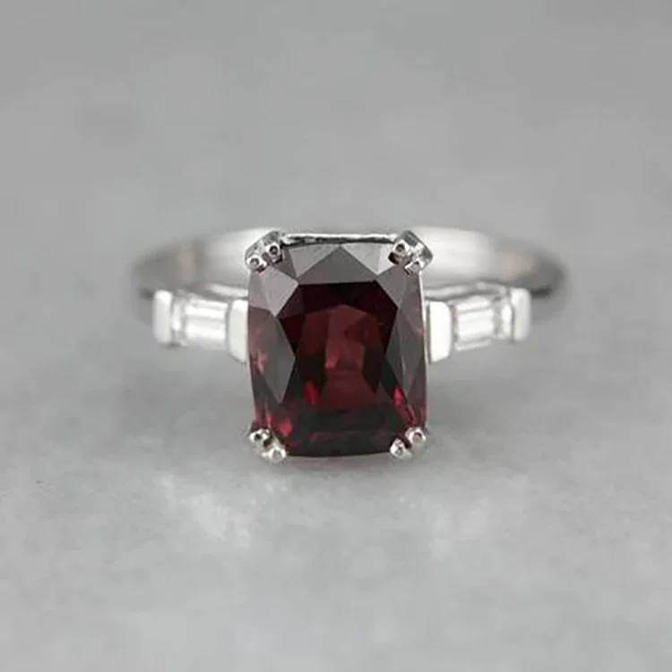 

New Imitation Natural Mozambique Garnet Ring Pigeon Blood Red Fire Color Precision Crafted Ring