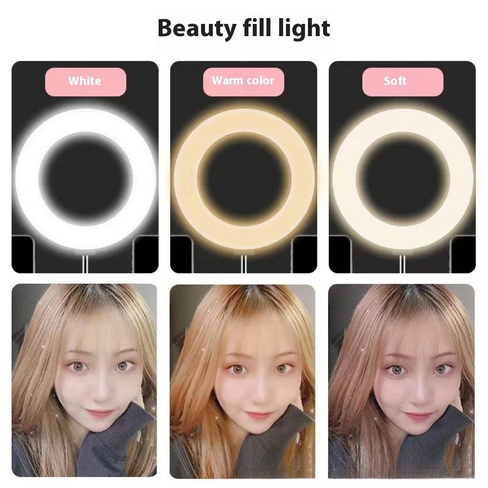 6 Dual Ring Light with Stand 10 Triple Ring Light 3 Color Temperatures Adjustable Height for Live Streaming Makeup YouTube