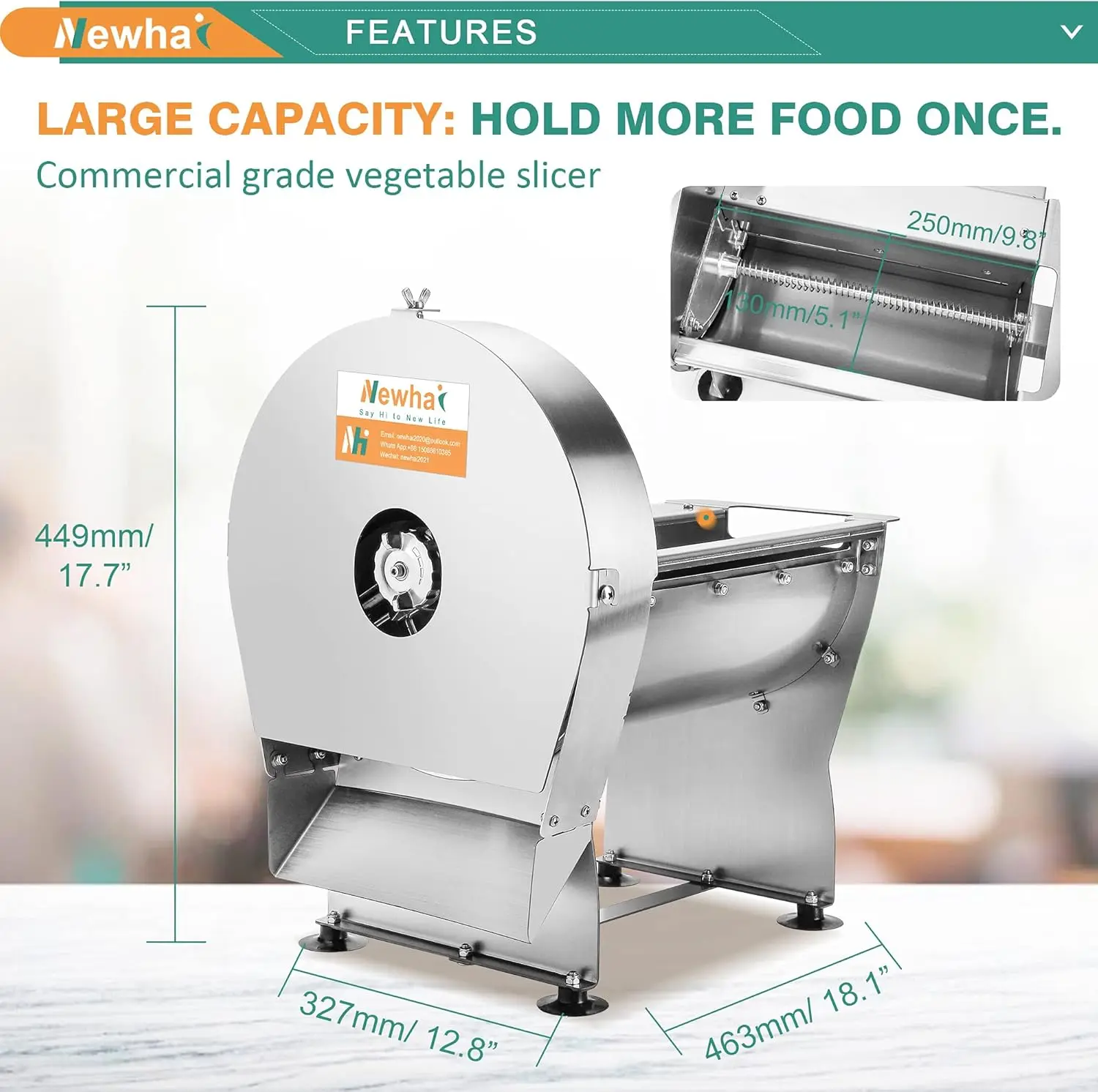 Newhai 0-10Mm Commerciële Uiensnijmachine Aardappelchips Slicer Zoete Aardappel Snijmachine Tomaat Snijmachine Elektrische Kool Shredder